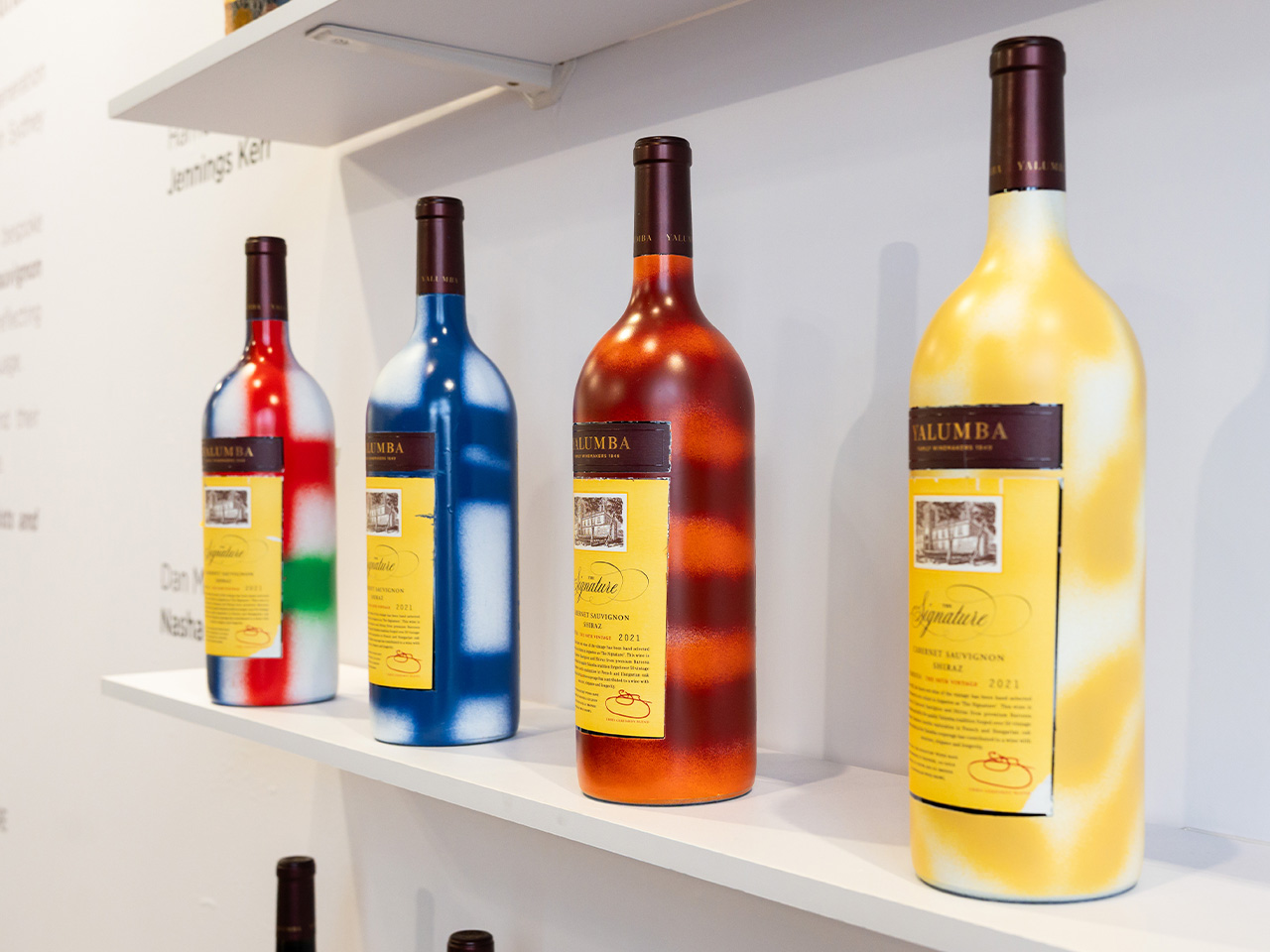 A Selection of bottles painted on by our partner artists as Sydney Contemporary