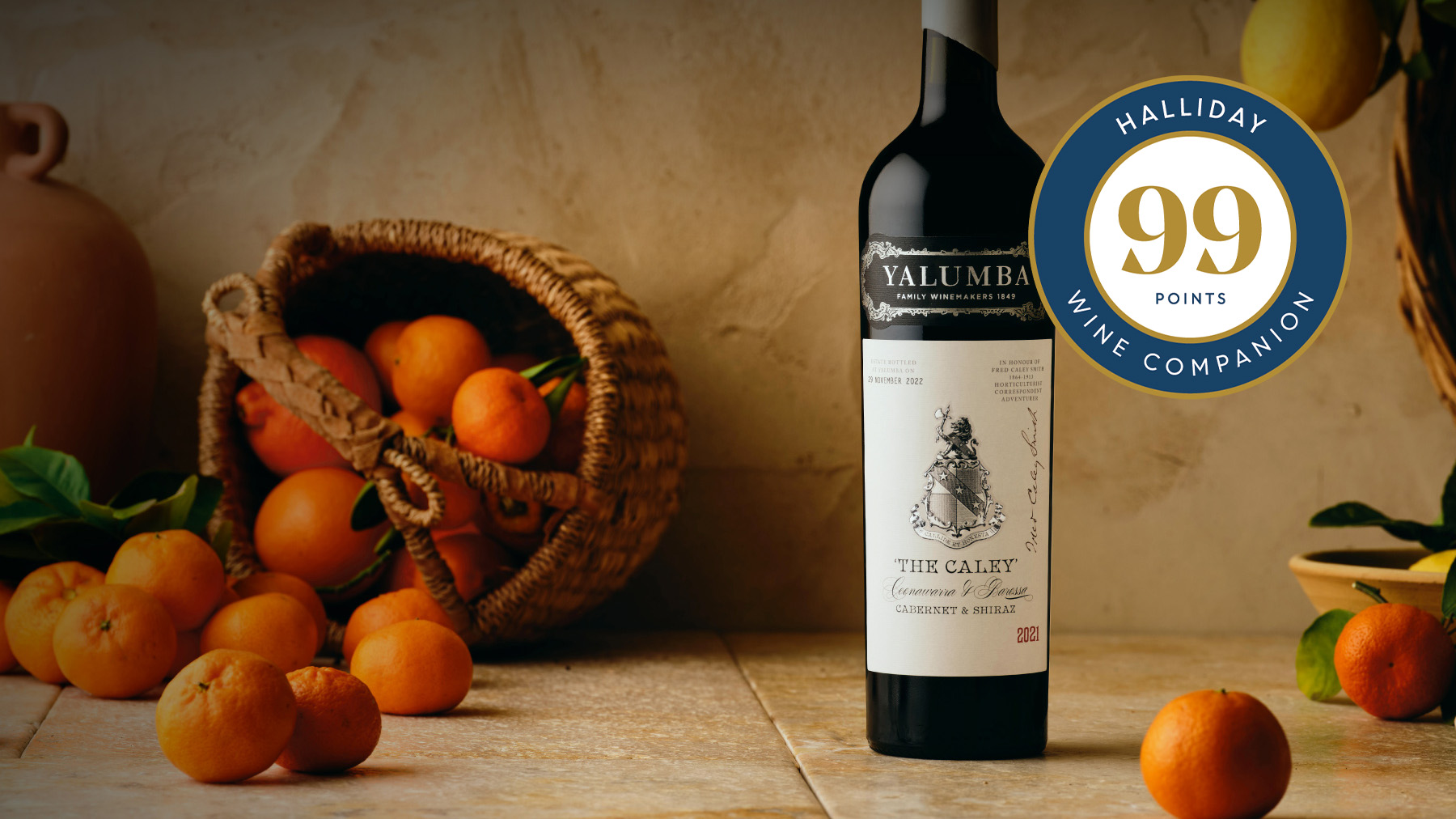 a bottle of Yalumba The Caley, Awarded 99 Points by Dave Brookes in the Halliday Wine Companion
