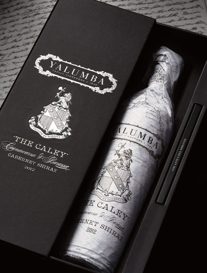 An image of the
                beautiful Caley bottle sitting inside it's elegant gift box.