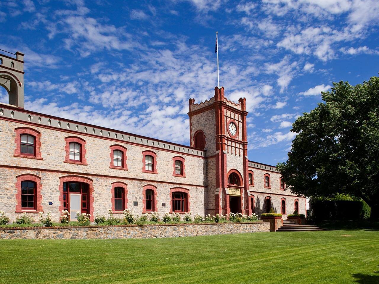 Yalumba Clocktower and winery building with blue sky
